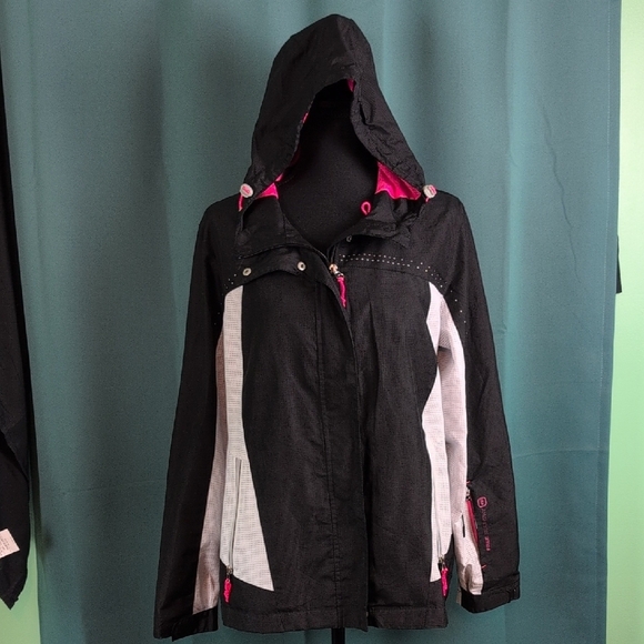 Free Country Black and Pink Jacket with Hood. Large. EUC - Picture 1 of 9